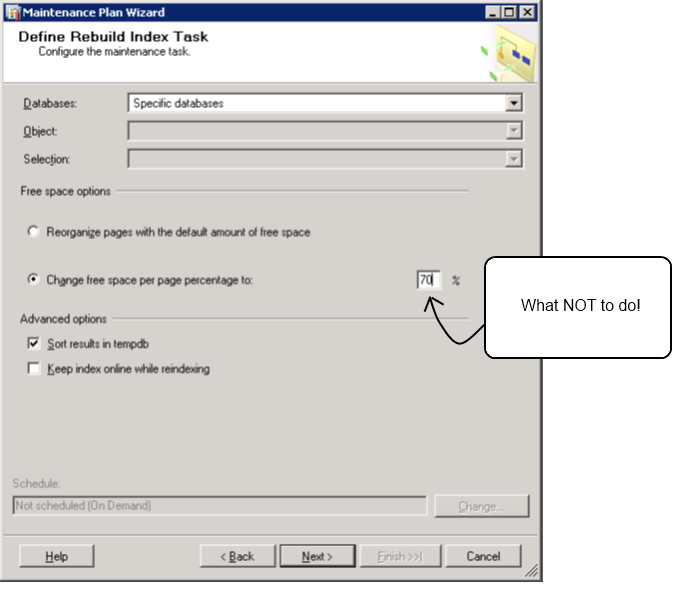 Incorrect fill factor for SharePoint 2007