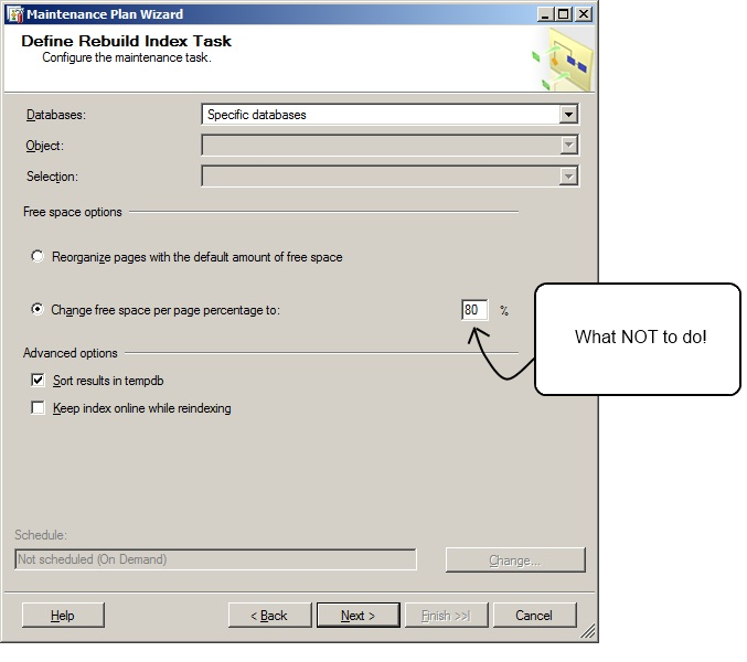Incorrect fill factor setting for SharePoint 2010